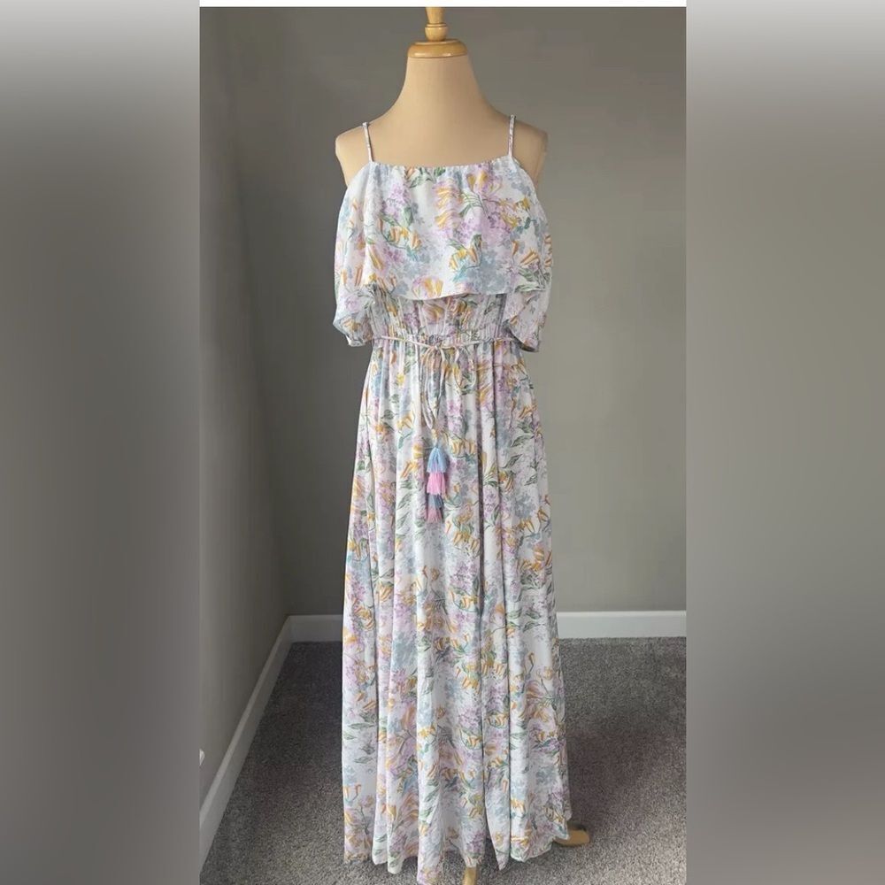 NWOT *A Beautiful Soul* Coastal-ChicFloral Flowy Airy Maxi Dress Sz XL